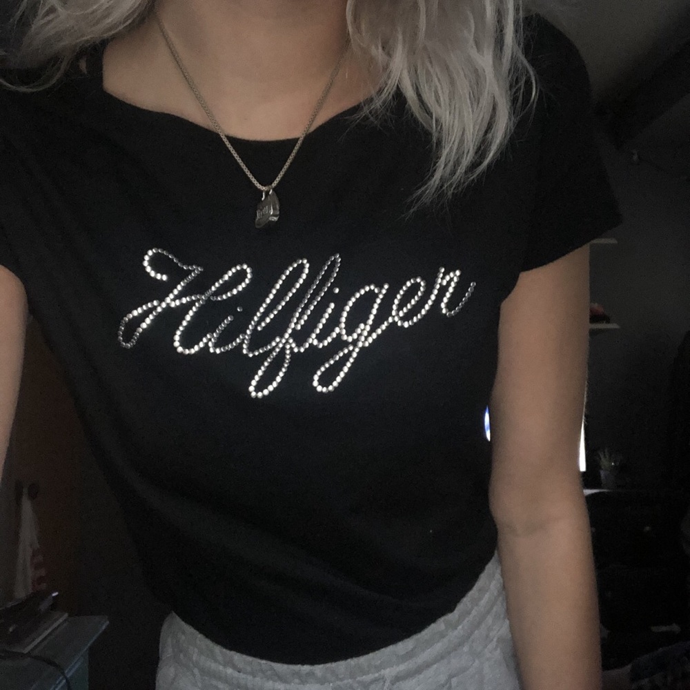 blinged tommy hilfiger shirt